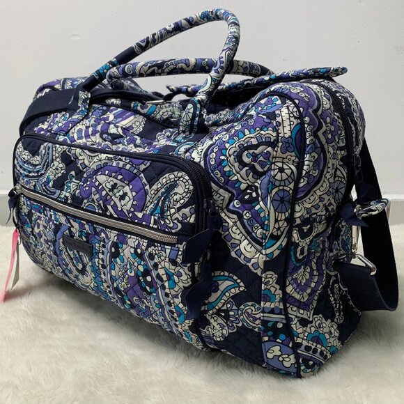 Vera Bradley Purple Blue Floral Fabric Shoulder Bag - Picture 1 of 9